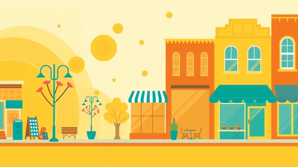 Downtown Columbia Missouri small businesses along The District with local shops and restaurants